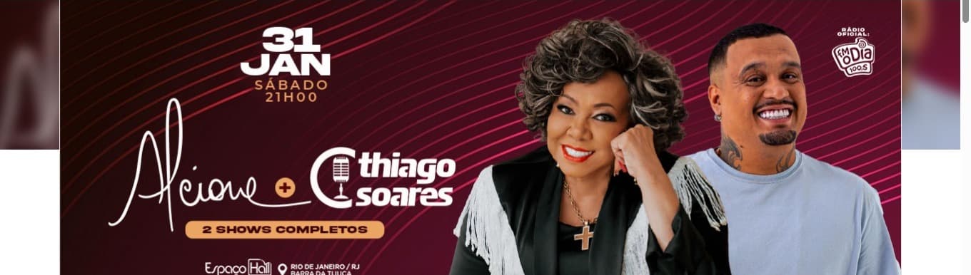 Alcione e Thiago Soares no Espaço Hall