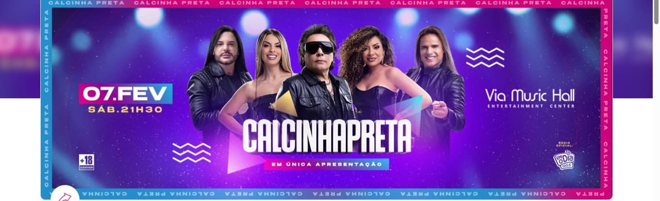 CALCINHA PRETA na VIA MUSIC HALL