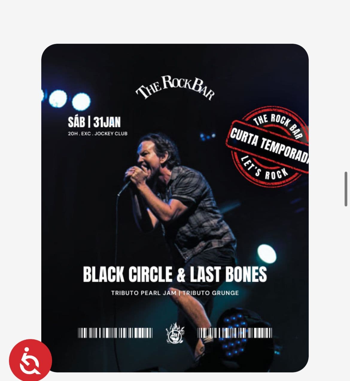 Tributo Pearl Jam com a Banda Black Circle no The rock bar