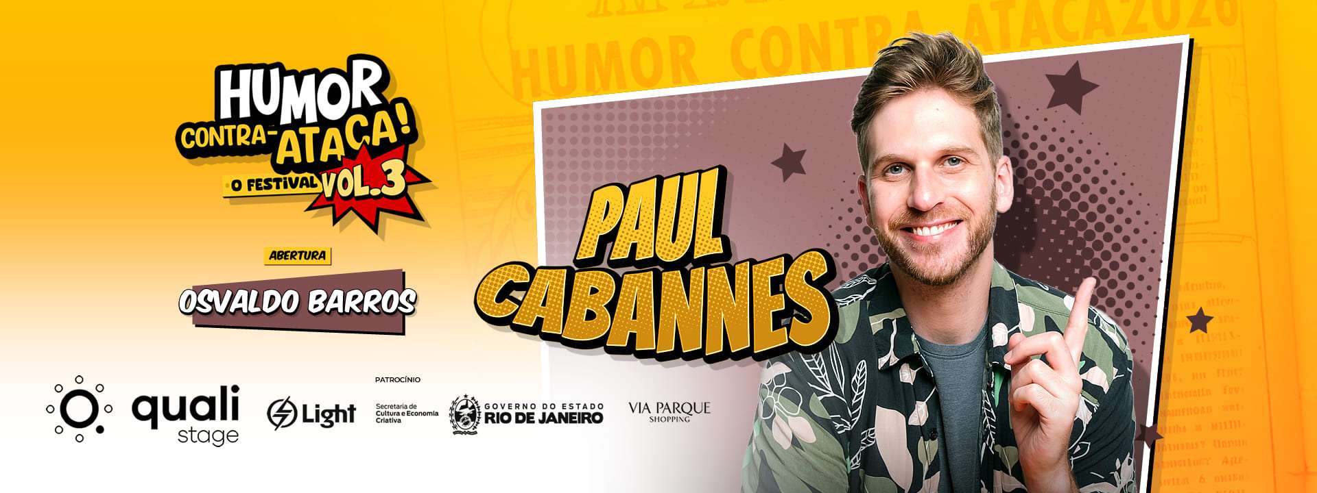 Paul Cabannes e Osvaldo Barros em HUMOR CONTRA-ATACA 2026